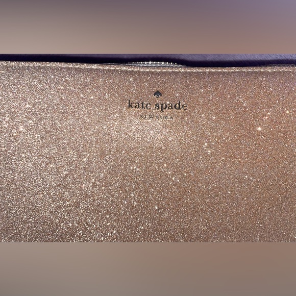 NWT - Kate Spade Rose Gold Shimmy Glitter Fabric Laptop Case - Picture 4 of 5